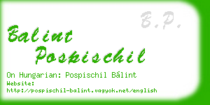 balint pospischil business card
